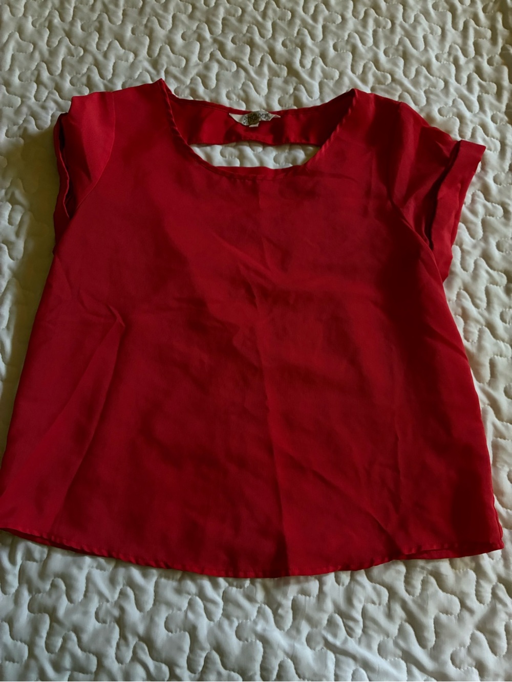 Tramp orange Cap-Sleeve Scoop Neck Blouse